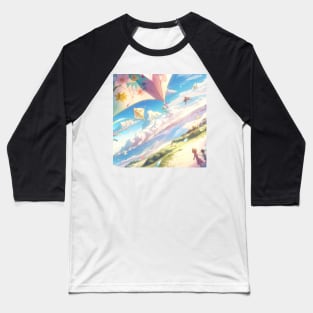 Morning Kite in Pastel Colors Baseball T-Shirt